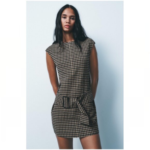 Zara Belted Interlock Dress - Picture 1 of 10